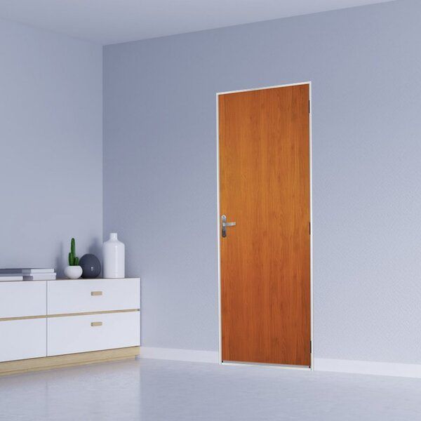 KIT PORTA PRONTA MGM AÇOMAD MOGNO 215X85CM DIREITA