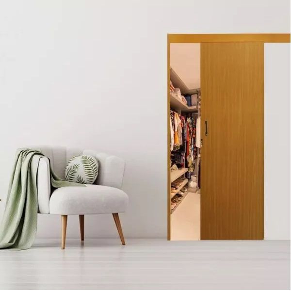KIT PORTA DE CORRER MGM SOBREPOR MOGNO 215X80CM 