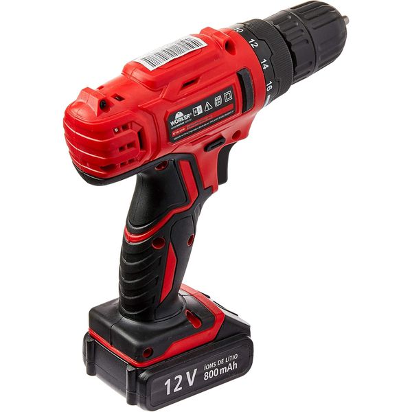 PARAFUSADEIRA 12V BATERIA BIVOLT KIT 50 PEÇAS WORKER