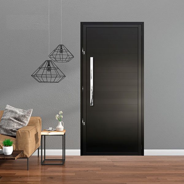 PORTA PIVOTANTE TOTAL PALACE PRETA 1 FOLHA 210X100 DIREITA LÍDER