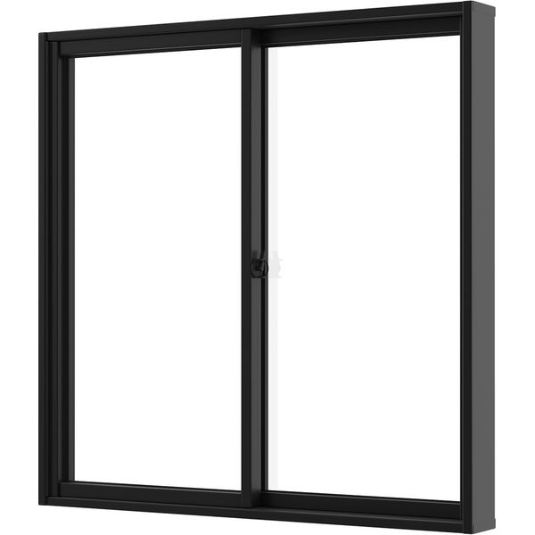 Janela Slim Preta de 2 Folhas com Vidro Liso 100x100cm Líder