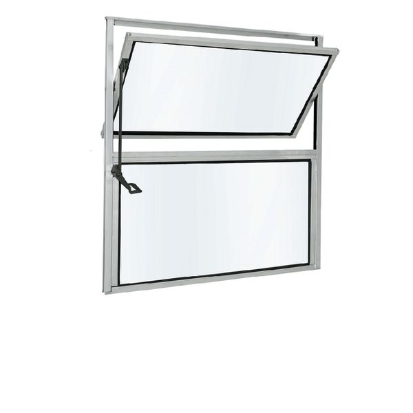 BASCULANTE ALUMÍNIO COM 1 ARTICULAÇÃO DE VIDRO LISO 50x50cm LÍDER