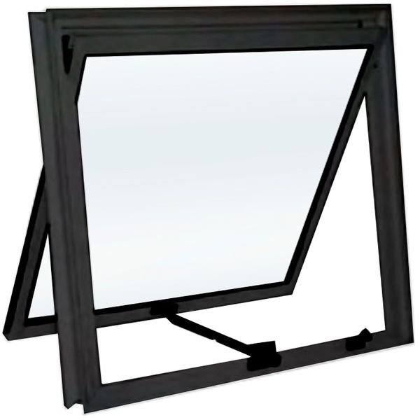 JANELA MAXIM-AR PRETA DE VIDRO LISO 60x60cm LÍDER