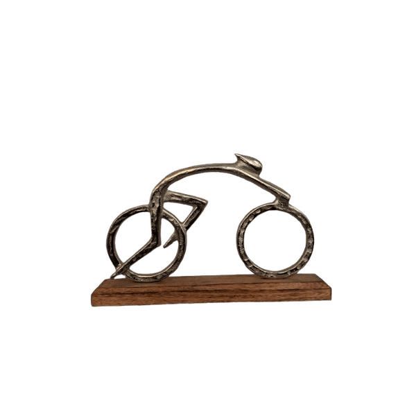 ESCULTURA BIKER SPORT MADEIRA / ALUMÍNIO