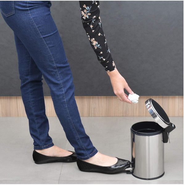 LIXEIRA INOX COM PEDAL BRASIL