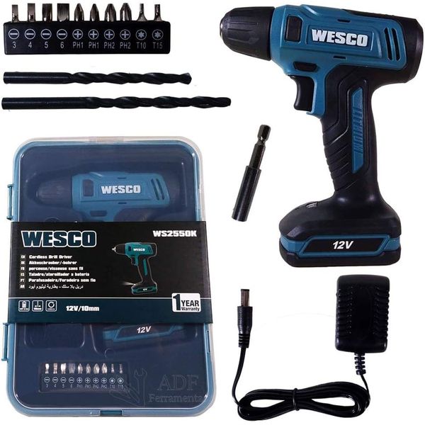 PARAFUSADEIRA / FURADEIRA 10MM 12V - WESCO