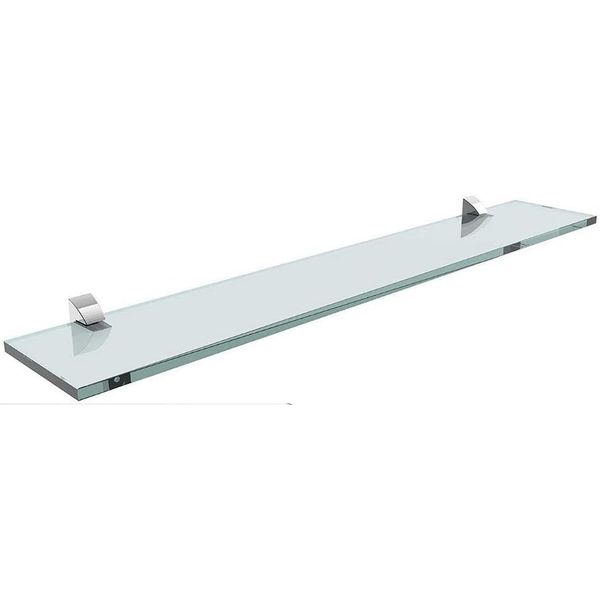 PRATELEIRA 15X40 DE VIDRO RETO INCOLOR 8MM COM SUPORTE CROMADO - PRAT-K