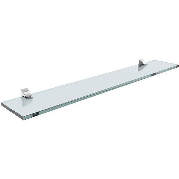 PRATELEIRA 10X60 DE VIDRO RETO COM SUPORTE CROMADO - PRAT-K