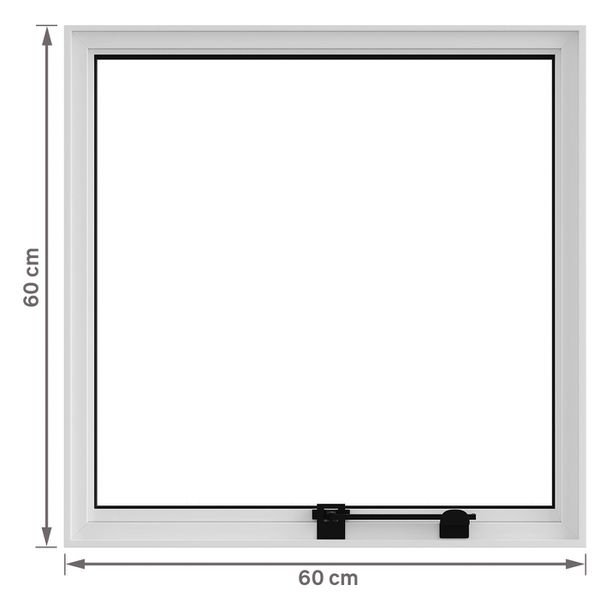 JANELA MAXIM-AR 60X60 DE VIDRO LISO BRANCO LÍDER