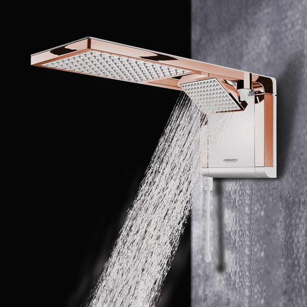 CHUVEIRO ACQUA DUO BRANCO/ROSE GOLD 127V/5500W - LORENZETTI