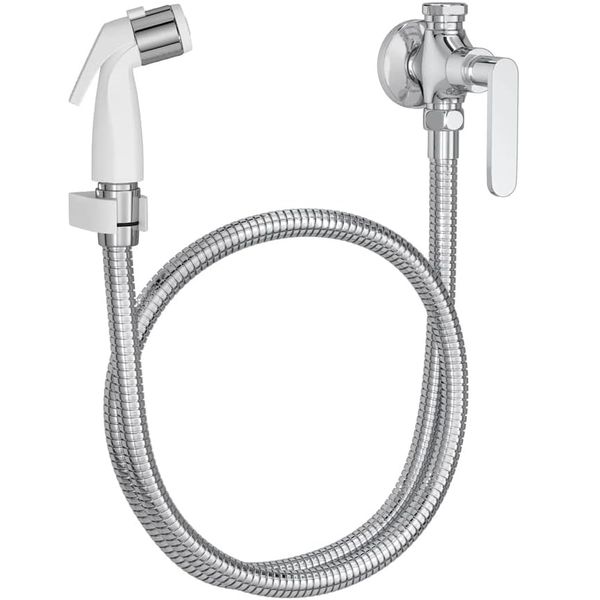 DUCHA HIGIÊNICA COM REGISTRO E DERIVAÇÃO FLEX PLUS BRANCA E CROMADA