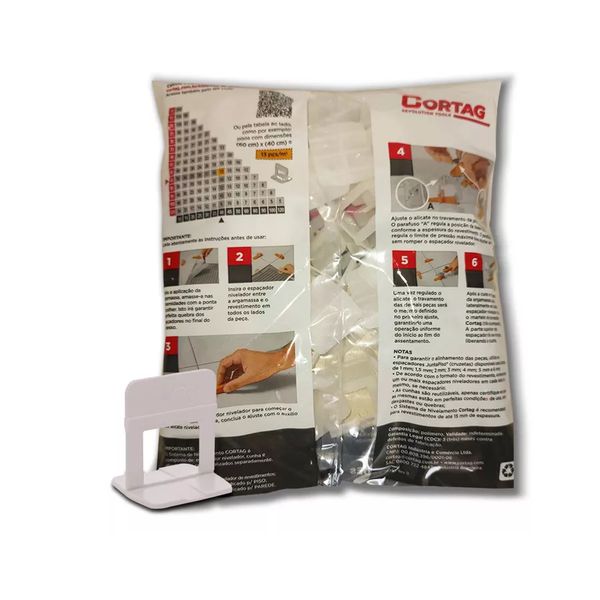 ESPACADOR NIVELADOR 3,0MM COM 50 PEÇAS BRANCO