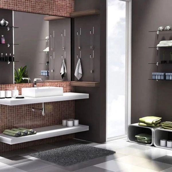 PRATELEIRA 20X40 DE VIDRO RETO INCOLOR 8MM COM SUPORTE CROMADO - PRAT-K