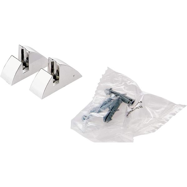 PRATELEIRA DE CANTO 25X25 DE VIDRO COM RAIO INCOLOR 8MM E SUPORTE CROMADO - PRAT-K