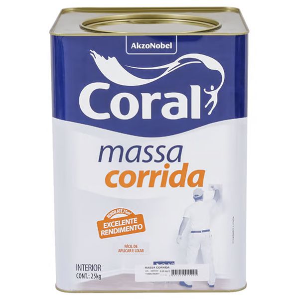 MASSA CORRIDA BRANCO 25KG LATA CORAL