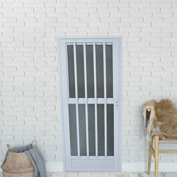 PORTA DE ALUMÍNIO BRANCA VIDRO LISO 210X80cm DIREITA ESQUADRITEC