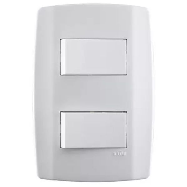 INTERRUPTOR DUPLO TECLA SIMPLES 10A 250V 4X2 SLIM ILUMI