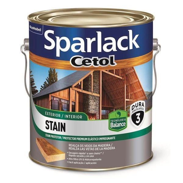 VERNIZ SPARLACK CETOL A BASE D' ÁGUA STAIN ACETINADO 3.6L