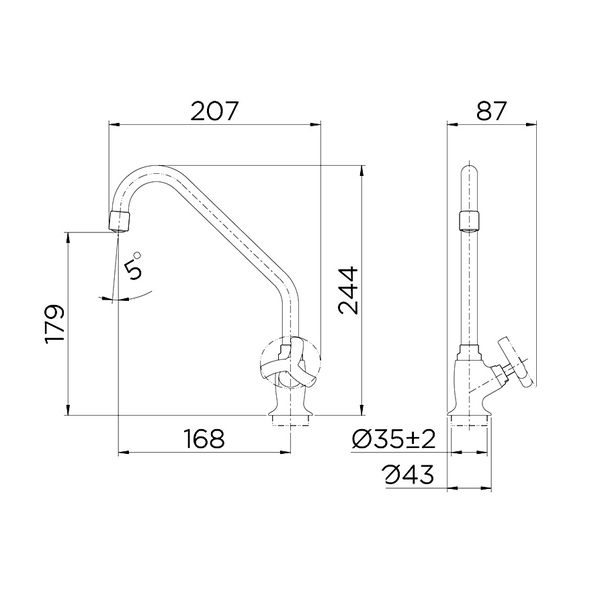 TORNEIRA DE COZINHA PARA MESA 1/2 PRIMOR