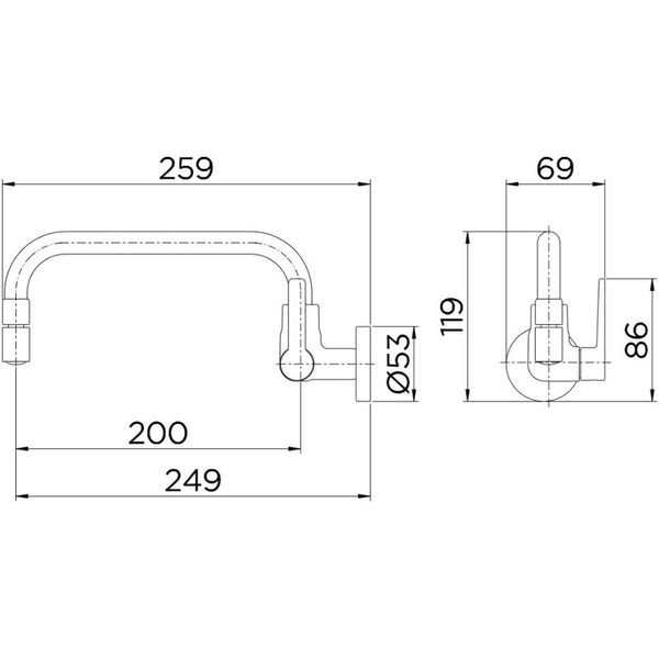 TORNEIRA COZINHA PAREDE BICA BAIXA GALI CROMADA