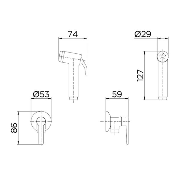 DUCHA HIGIÉNICA COM REGISTRO GALI CROMADA