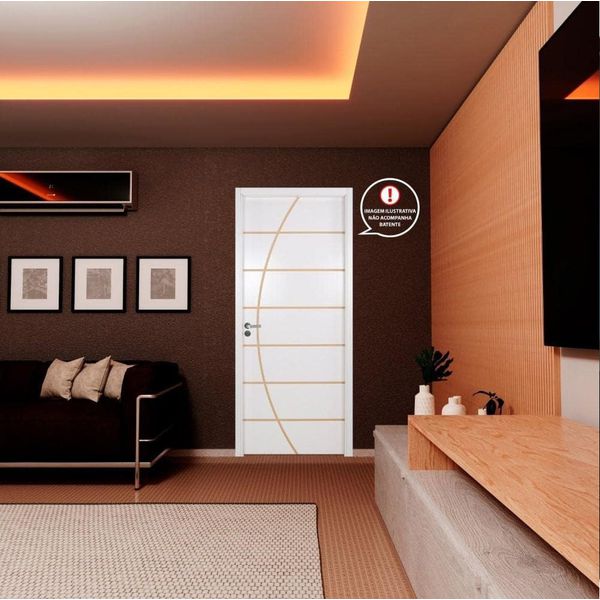 PORTA FRISADA MGM BRANCO NEBLINA 210X60CM 