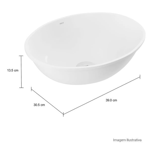 CUBA DE EMBUTIR OVAL 40X30CM BRANCO DECA