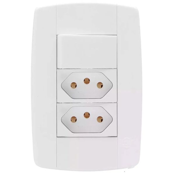 INTERRUPTOR SIMPLES + 2 TOMADA 10A 250V 4X2 LEV ILUMI