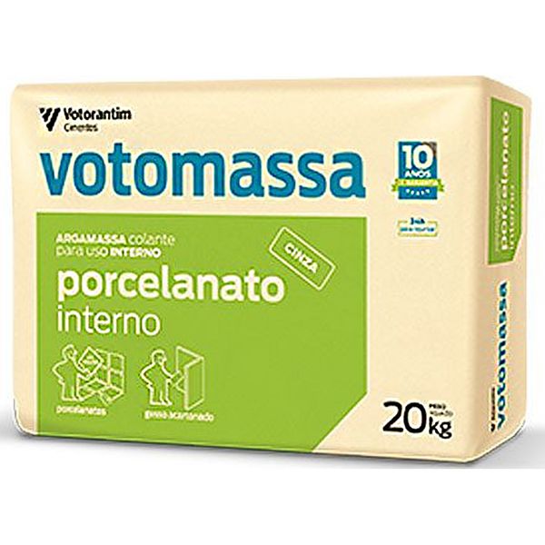 ARGAMASSA PORCELANATO INTERNO CINZA 20KG VOTORAN