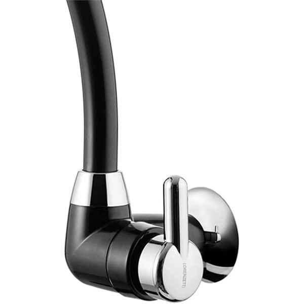 TORNEIRA COZINHA PAREDE BICA ALTA 1168 F31 PRETA E CROMADA LORENZETTI