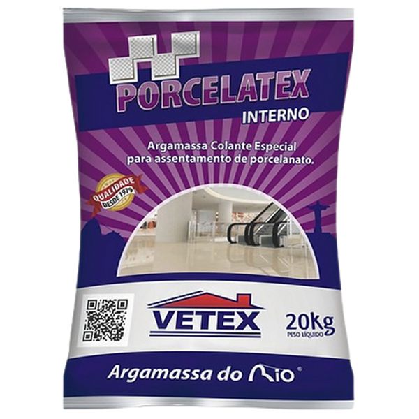 ARGAMASSA PORCELATEX INTERNO CINZA VETEX 20KG