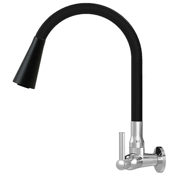 TORNEIRA COZINHA PAREDE ABS FLEX DUO PRETA 1167 C70 REAL METAIS