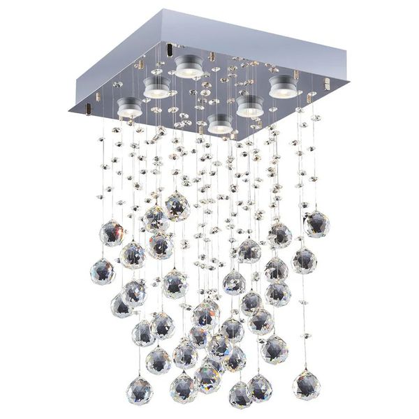 PLAFON BRILHANTE QUADRADO 6 LÂMPADAS BRONZEARTE