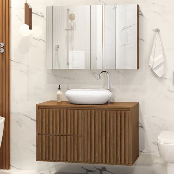 GABINETE RIPADO 80CM FREIJO ASTRAL DESIGN