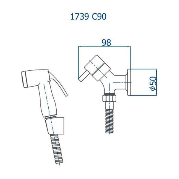 DUCHA HIGIENICA CROMADA 1739 C90
