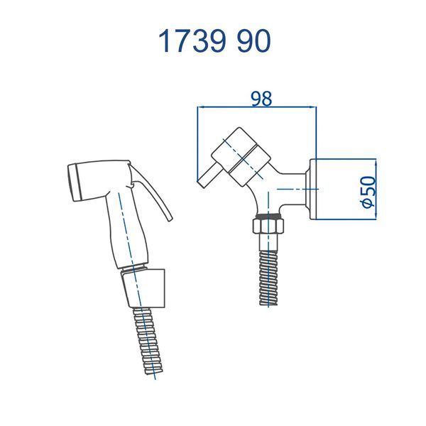 DUCHA HIGIÊNICA COM GATILHO ABS 1.20MT 1739 BK90 