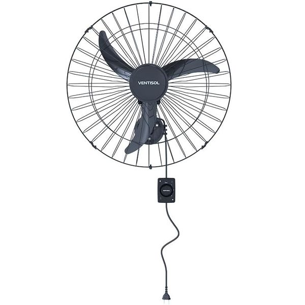 VENTILADOR OSCILANTE DE PAREDE 60CM PRETO 127V PREMIUM VENTISOL