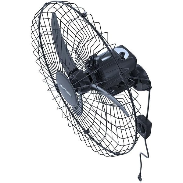 VENTILADOR OSCILANTE DE PAREDE 60CM PRETO 127V PREMIUM VENTISOL