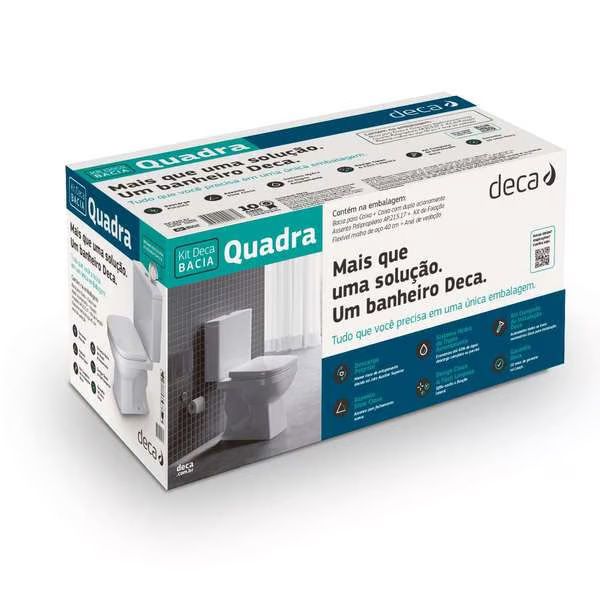 KIT VASO COM CAIXA ACOPLADA QUADRA BRANCO