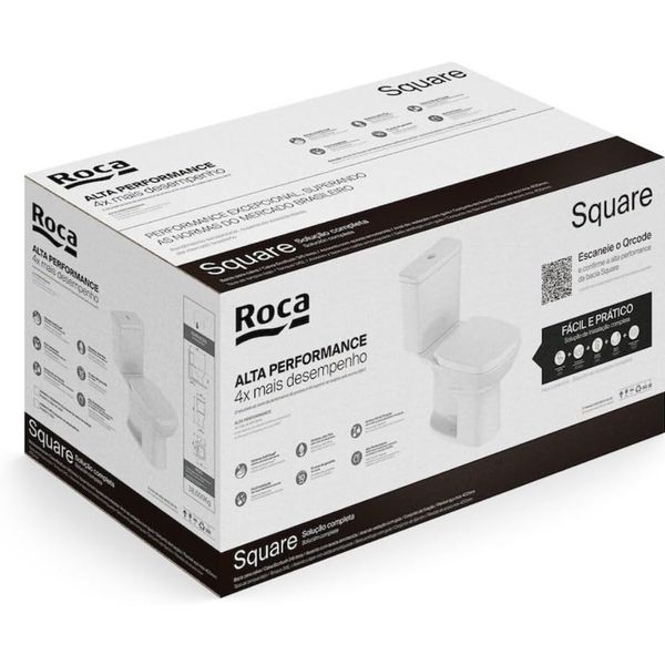 ROCA KIT VASO SANITÁRIO COM CAIXA ACOPLADA E ASSENTO SOFT CLOSE SQUARE