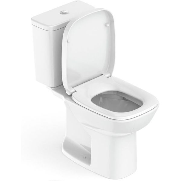 ROCA KIT VASO SANITÁRIO COM CAIXA ACOPLADA E ASSENTO SOFT CLOSE SQUARE