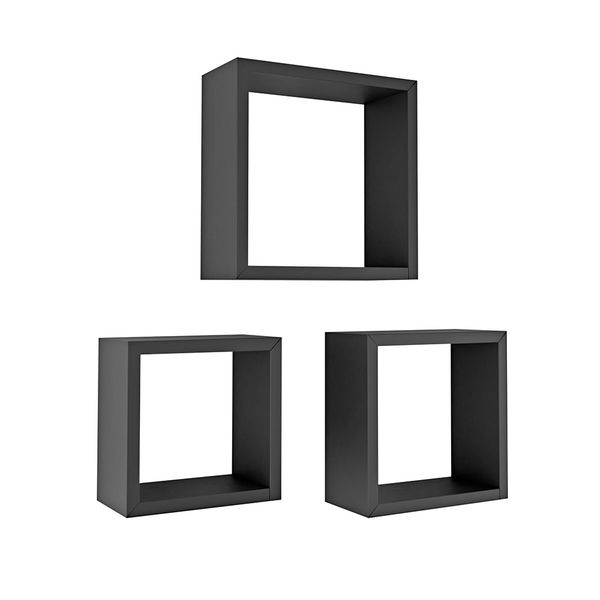 KIT NICHO PRETO DECORARE 3 PEÇAS