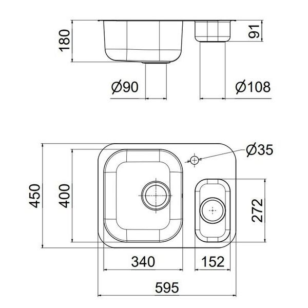 CUBA DUPLA LIFT DE EMBUTIR 54,5X40X18CM COM VALVULA 4,5'' DOCOL