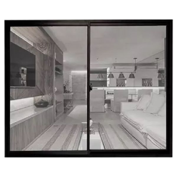 Janela Slim Preta de 2 Folhas com Vidro Reflex 120x120cm Líder
