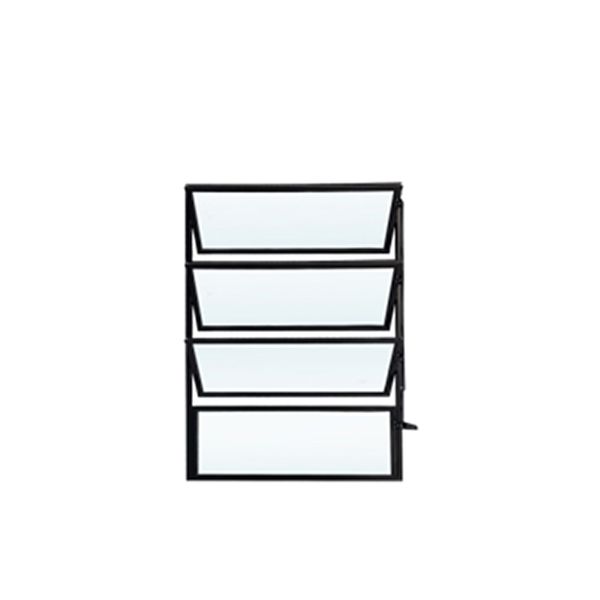 BASCULANTE PRETO COM 3 ARTICULAÇÕES DE VIDRO LISO 80X80CM LÍDER