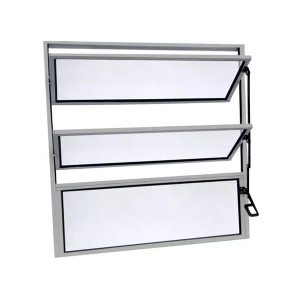 BASCULANTE ALUMÍNIO COM 2 ARTICULAÇÕES VIDRO LISO 60X80cm LÍDER