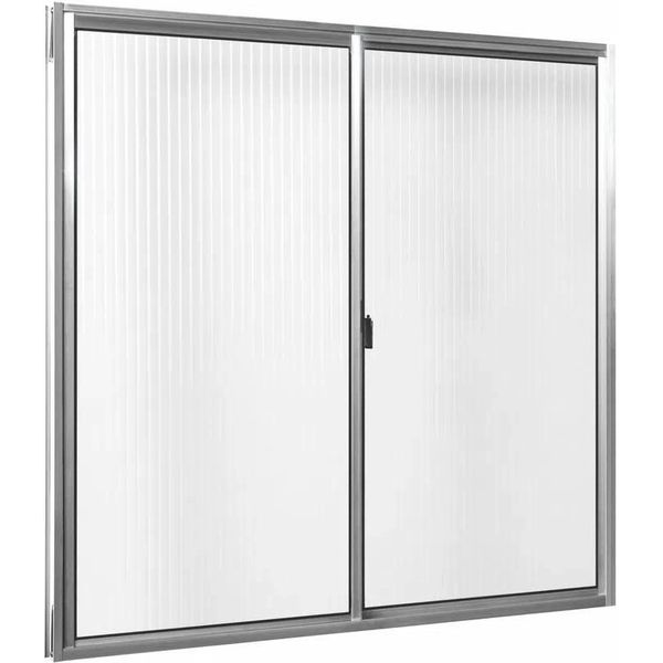 Janela De Alumínio Slim 2 Folhas Com Vidro Canelado 120x120cm Líder