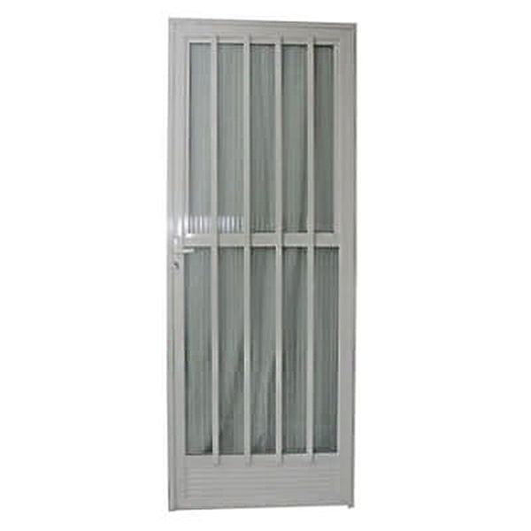 PORTA DE ALUMÍNIO 1 FOLHA PALITO VIDRO LISO 210X80cm DIREITA LIDER 