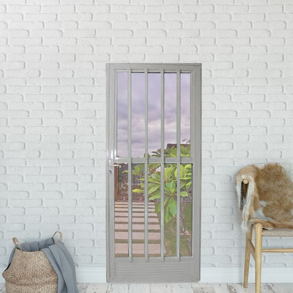 PORTA DE ALUMÍNIO 1 FOLHA PALITO VIDRO LISO 210X80cm DIREITA LIDER 