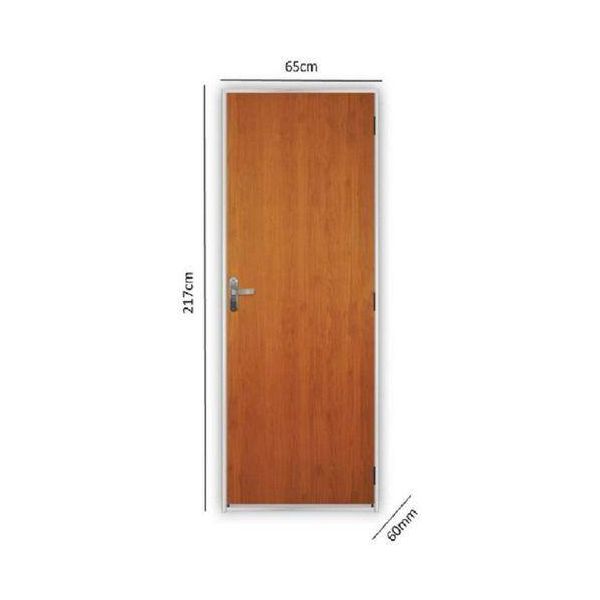 KIT PORTA PRONTA MGM AÇOMAD MOGNO 215X65CM DIREITA